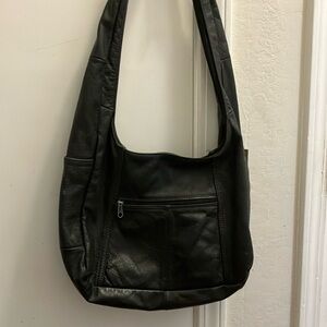 Vintage Black Leather Shoulder bag